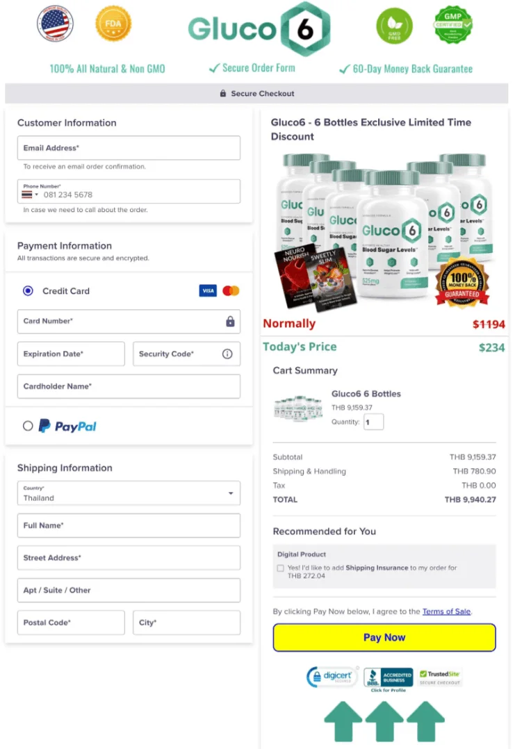 Gluco6 Secure Checkout